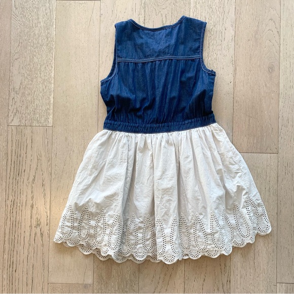 HOST PICK ✨ Calvin Klein Girls White and Denim Dress - Picture 5 of 7